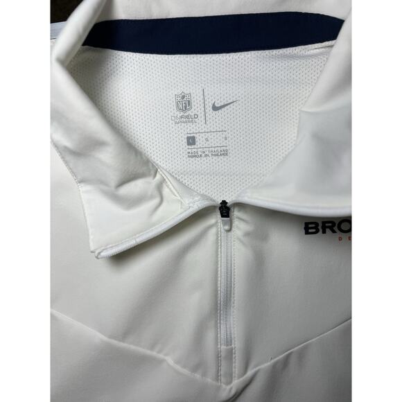 NFL Denver Broncos Nike Coaches Sideline L/S White 1/4 Zip Golf Jacket Men's L - Picture 14 of 15